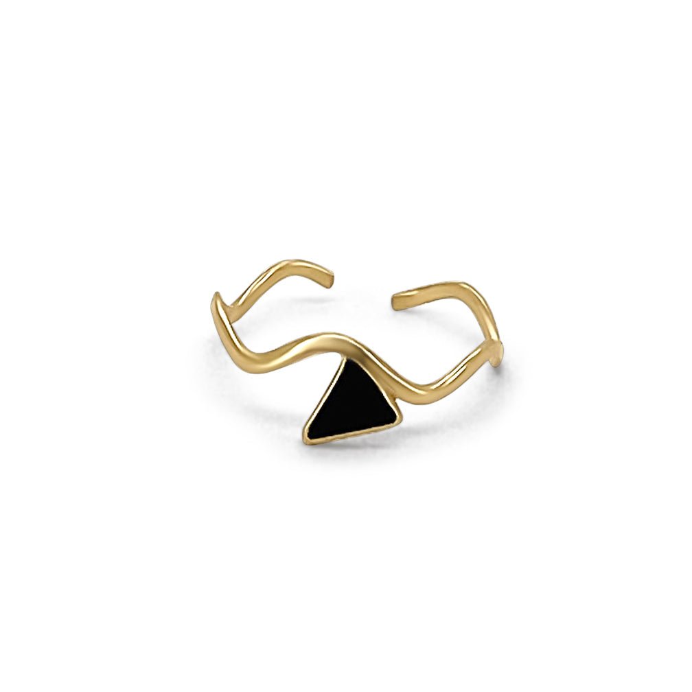 Triangle Colored Ring (Black / Blue / Green) - JULA JEWELRY