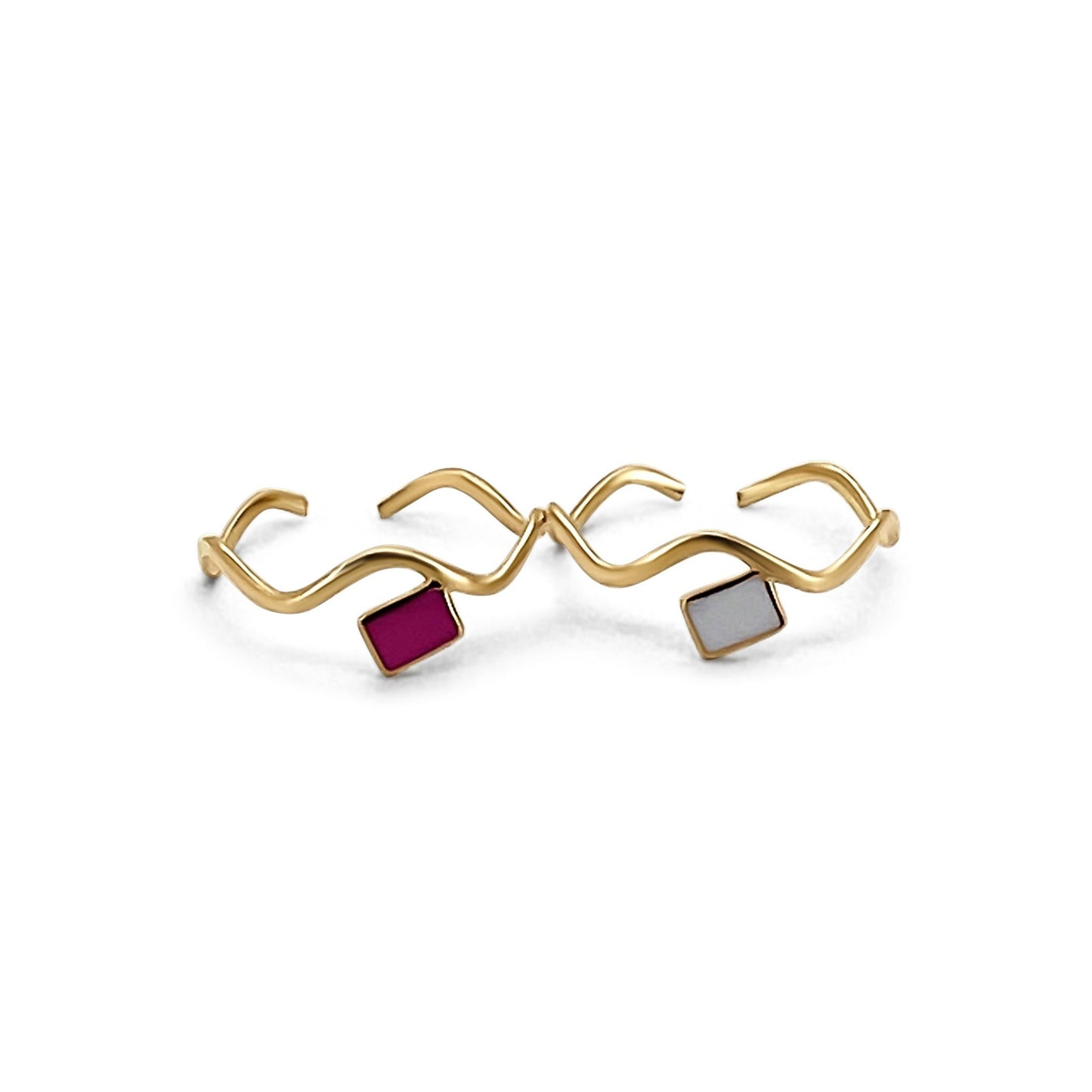 Zigzag Shaped Colored Rings - JULA JEWELRY