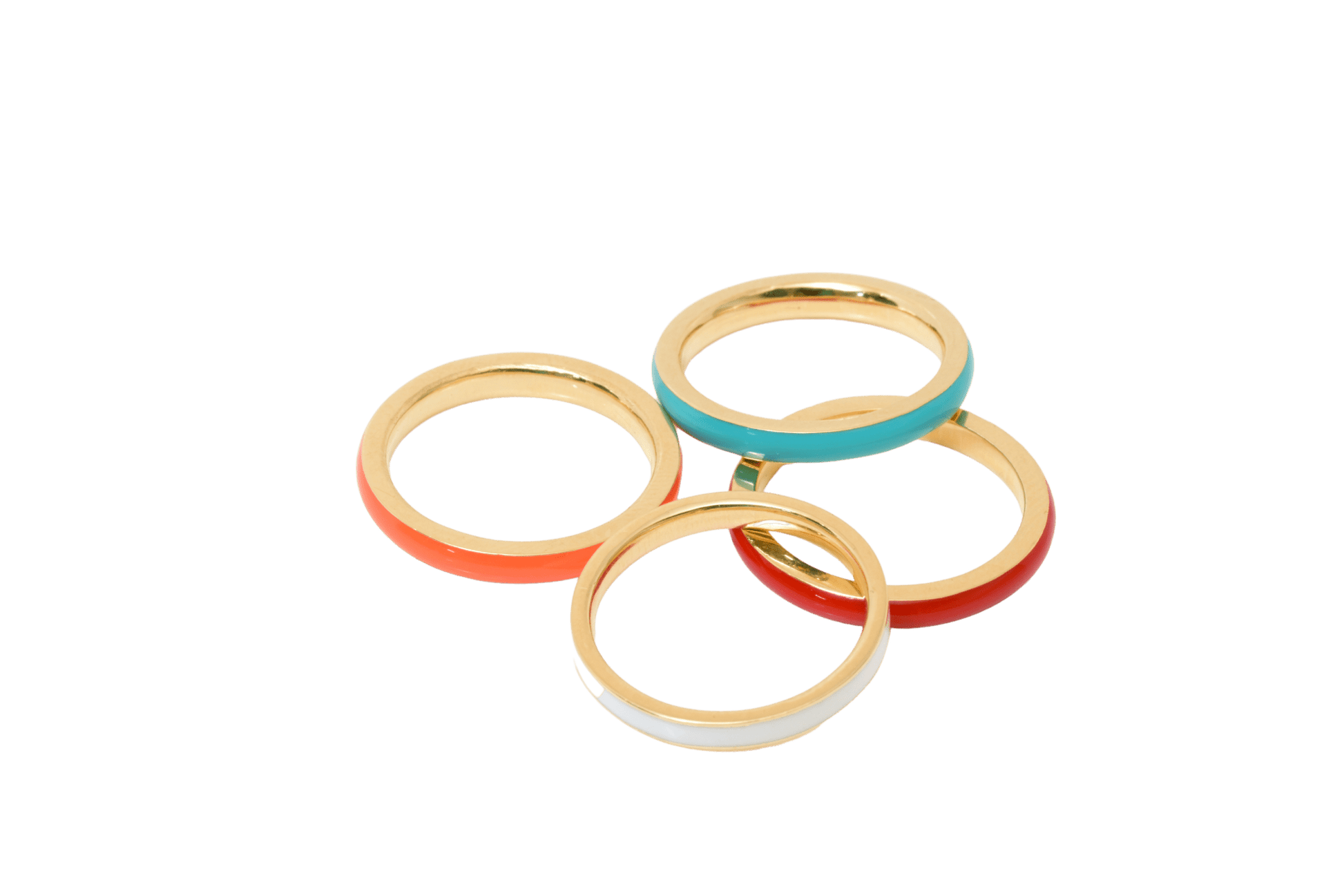 Colored Rings - Blue Red Orange White - JULA JEWELRY