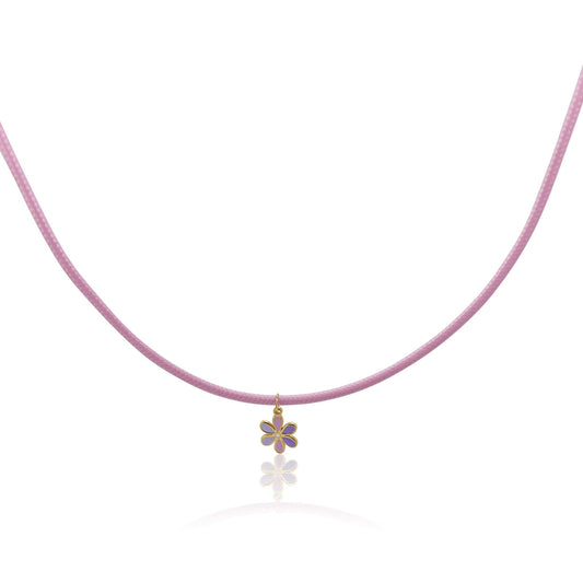 Kids Colored Magnet - Flower Pendent with Pink Cord - JULA JEWELRY