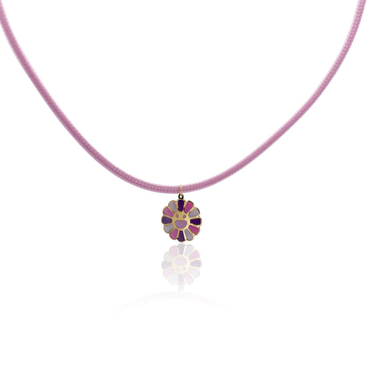 Kids Colored Magnet - Pink Sun Pendent with Pink Cord - JULA JEWELRY